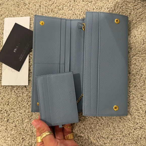 Prada light blue long wallet - Picture 13 of 14